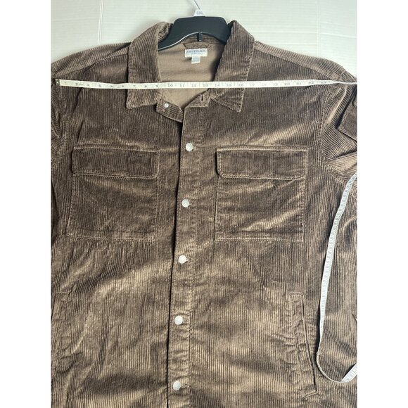 Arizona Jean Co Mens Brown Corduroy Long Sleeve Button Up Shirt Shacket 3XL - Picture 10 of 13